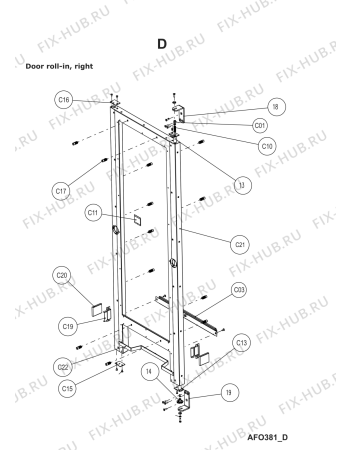 Схема №8 AFO 381 с изображением Уплотнитель (прокладка) для духового шкафа Whirlpool 482000022161
