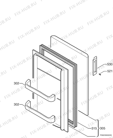 Взрыв-схема холодильника Zanussi ZT132 - Схема узла Door 003