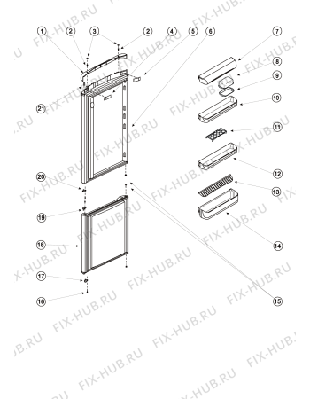 Взрыв-схема холодильника Indesit BH180X (F039209) - Схема узла