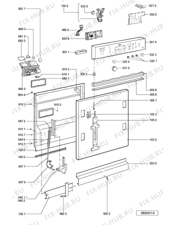 Схема №1 ADG 6967/1 IXM с изображением Обшивка для посудомойки Whirlpool 481245372848