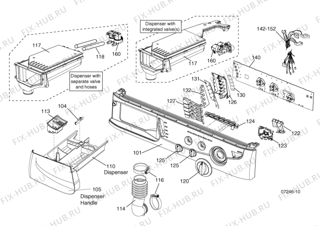 Взрыв-схема стиральной машины Indesit WF325ASC (F035160) - Схема узла