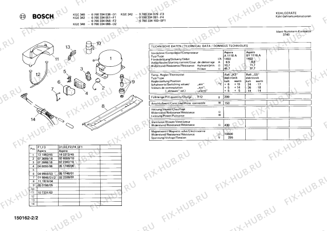 Взрыв-схема холодильника Bosch 0700334079, KGE342 - Схема узла 02