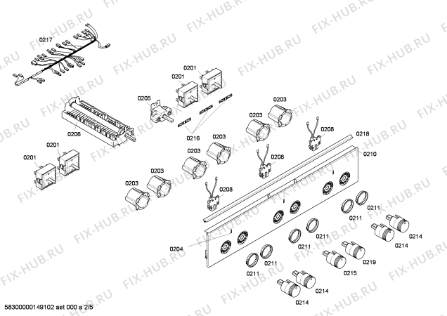 Взрыв-схема плиты (духовки) Bosch HCE722320V - Схема узла 02