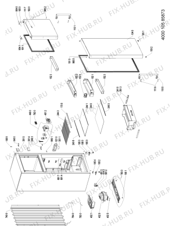 Схема №1 WTV4235 TS с изображением Дверка для холодильной камеры Whirlpool 481010454508