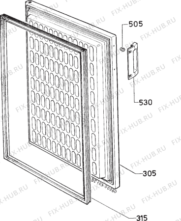 Взрыв-схема холодильника Zanussi Z912VH - Схема узла Door 003