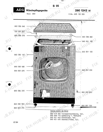 Взрыв-схема посудомоечной машины Aeg NOVA 800 - Схема узла Section1