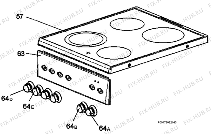 Взрыв-схема плиты (духовки) Husqvarna Electrolux QSG5440-1 - Схема узла Section 4