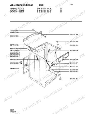 Взрыв-схема стиральной машины Aeg LAV74700-TT - Схема узла Housing 001