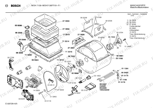 Схема №1 WOH8230FF TOP8230 с изображением Инструкция по эксплуатации для стиралки Bosch 00515392