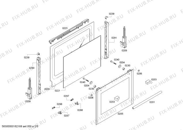 Взрыв-схема плиты (духовки) Bosch HBA23S253E H.BO.NP.L2D.IN.GLASS.B2/.X.E0_C/// - Схема узла 02