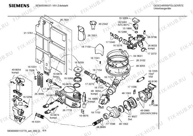 Схема №2 SE60S590 @ с изображением Инструкция по эксплуатации для посудомойки Siemens 00592869