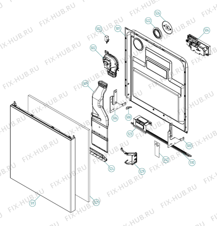 Взрыв-схема посудомоечной машины Asko D5155 XXL NO   -White Bi Soft (337719, DW70.5) - Схема узла 05