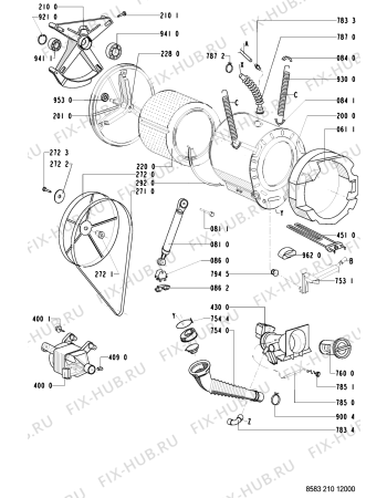 Схема №1 WA 7733/WS-NL с изображением Обшивка для стиральной машины Whirlpool 481245219869