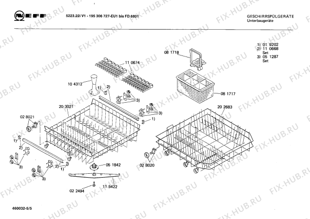 Схема №1 195306727 5223.22IV1 с изображением Ручка для посудомойки Bosch 00055694