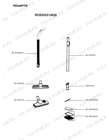 Взрыв-схема пылесоса Rowenta RO535321/4Q0 - Схема узла XP004442.1P2