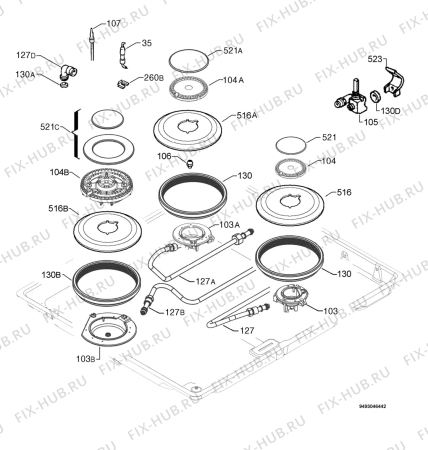 Взрыв-схема плиты (духовки) Arthurmartinelux AHT6083K - Схема узла Functional parts 267