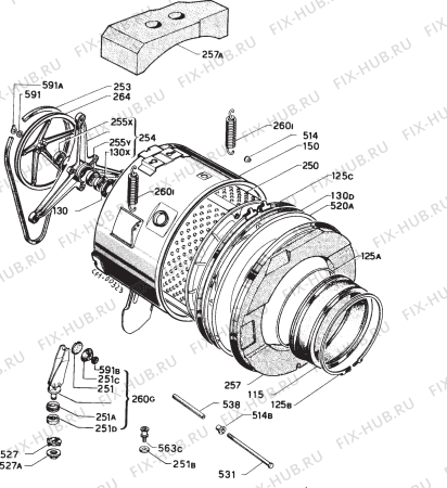 Взрыв-схема стиральной машины Zanussi FE4000 - Схема узла Functional parts 267