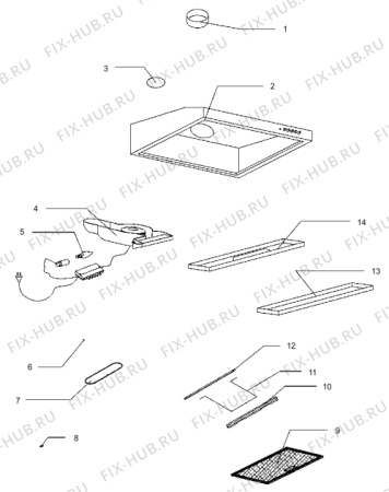 Схема №1 DU6345W (180931) с изображением Фиксатор для вентиляции Gorenje 451682