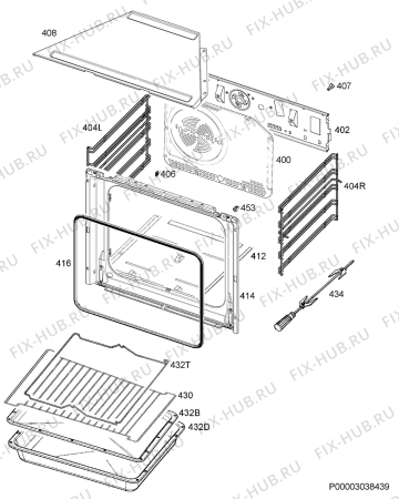 Взрыв-схема плиты (духовки) Zanussi ZOB5282NC - Схема узла Oven