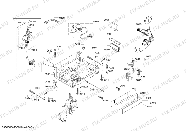 Взрыв-схема посудомоечной машины Gaggenau DF480761F - Схема узла 06