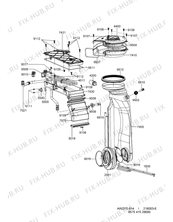 Схема №2 AWZ FS 614 с изображением Обшивка для стиралки Whirlpool 480113100428