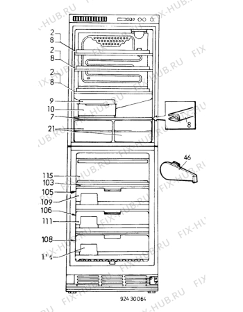Взрыв-схема холодильника Zanussi DF67/42FF - Схема узла C10 Interior