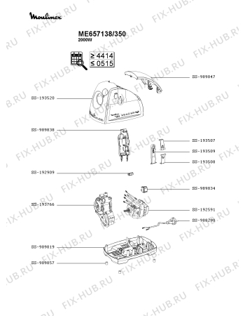 Взрыв-схема мясорубки Moulinex ME657138/350 - Схема узла SP004474.0P4