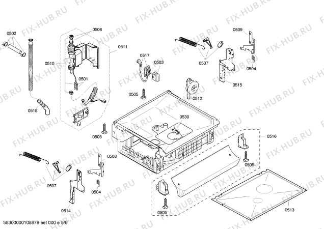 Взрыв-схема посудомоечной машины Siemens SE28E231EU - Схема узла 05