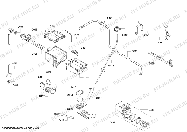 Взрыв-схема стиральной машины Bosch WAE2446SGR Maxx 7 VarioPerfect - Схема узла 04