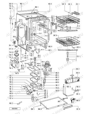 Схема №1 ADG 6330/2 AV с изображением Вноска для посудомоечной машины Whirlpool 481245370606