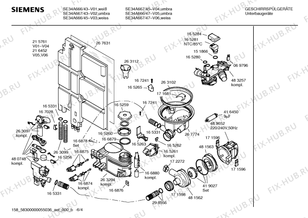 Схема №3 SE54A667 Extraklasse с изображением Передняя панель для посудомоечной машины Siemens 00435251
