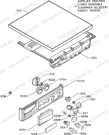 Взрыв-схема стиральной машины Electrolux EW1002W - Схема узла Command panel 037