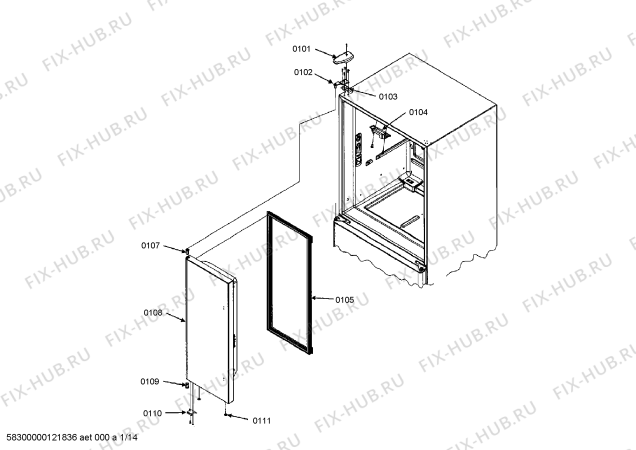 Взрыв-схема холодильника Gaggenau RY495300 - Схема узла 02