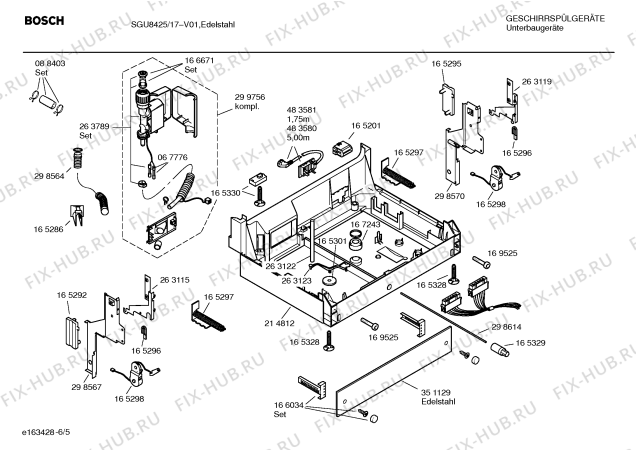 Взрыв-схема посудомоечной машины Bosch SGU8425 Exclusiv - Схема узла 05