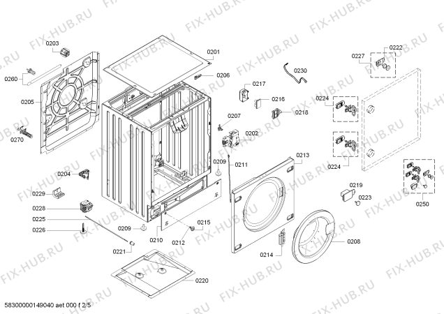 Взрыв-схема стиральной машины Bosch WKD28540GB, WKD2854 - Схема узла 02