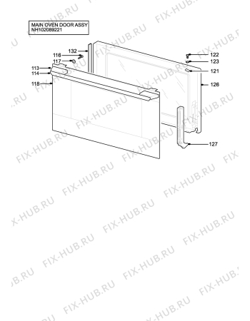 Взрыв-схема плиты (духовки) Electrolux EOD33002K - Схема узла H10 Main Oven Door (large)