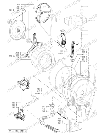 Схема №1 FL 5083 с изображением Обшивка для стиралки Whirlpool 481245213405