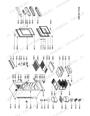 Схема №1 CBAE 324/M с изображением Ящичек для холодильной камеры Whirlpool 481241828547