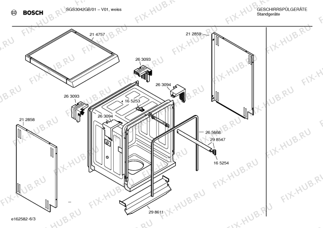 Взрыв-схема посудомоечной машины Bosch SGS3042GB - Схема узла 03