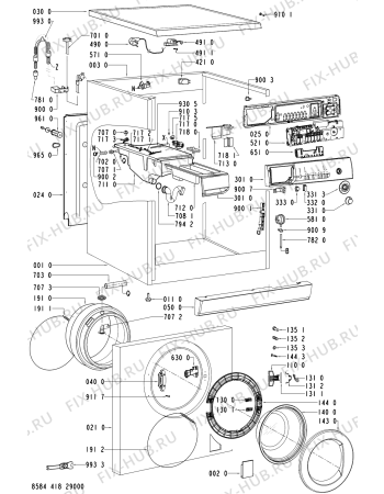 Схема №1 FL 1348 с изображением Порошкоприемник (дозатор) для стиральной машины Whirlpool 481241868336