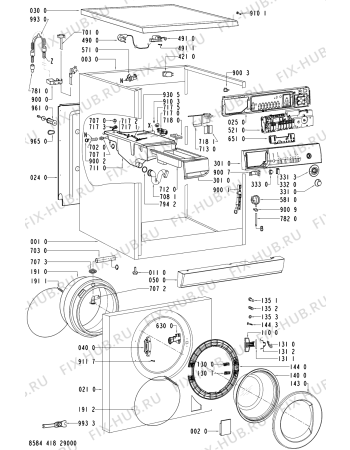 Схема №1 FL 1348 с изображением Кнопка, ручка переключения Whirlpool 481241029245