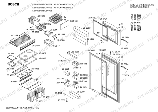 Взрыв-схема холодильника Bosch KSU40640IE - Схема узла 02