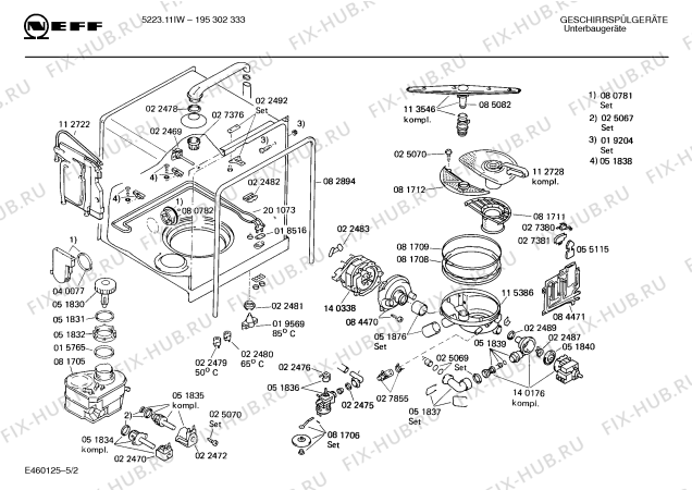 Взрыв-схема посудомоечной машины Neff 195302333 5223.11IW - Схема узла 02