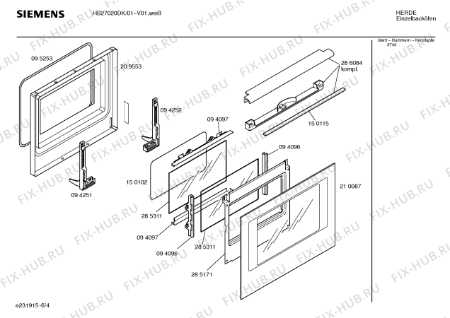 Схема №3 HB27020DK с изображением Ручка двери для плиты (духовки) Siemens 00286084