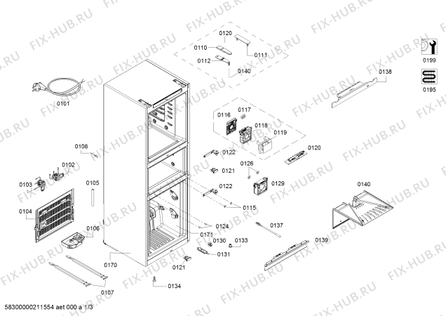 Схема №1 KG27FA231C, CN FRFC Domestic с изображением Дверь для холодильной камеры Siemens 00716141