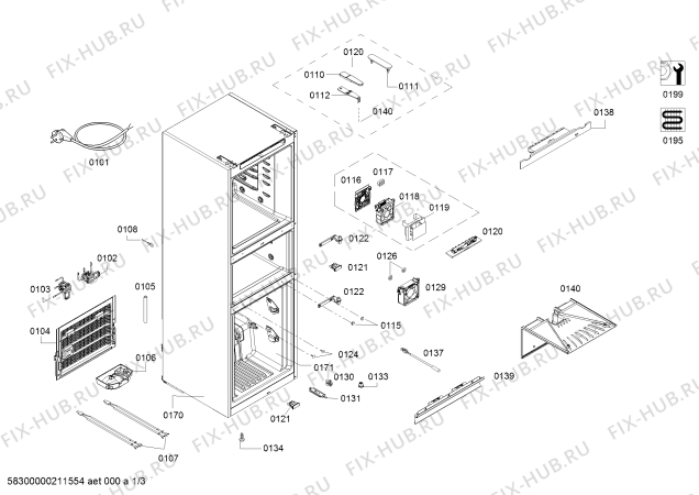 Схема №1 KG27FA231C, CN FRFC Domestic с изображением Дверь для холодильника Siemens 00775707