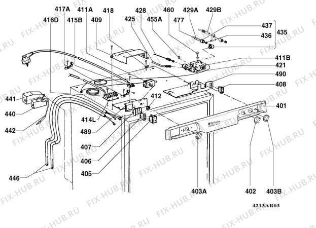 Взрыв-схема холодильника Electrolux RM4213S - Схема узла Armature/fitting