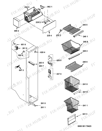 Взрыв-схема холодильника Whirlpool S20RSS33A1 (F090521) - Схема узла