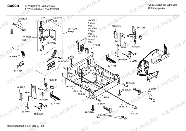 Схема №3 SRV46A53 SILENCE COMFORT с изображением Инструкция по эксплуатации для посудомойки Bosch 00583479