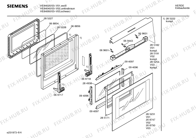 Схема №2 HE84020 с изображением Панель для плиты (духовки) Siemens 00285233